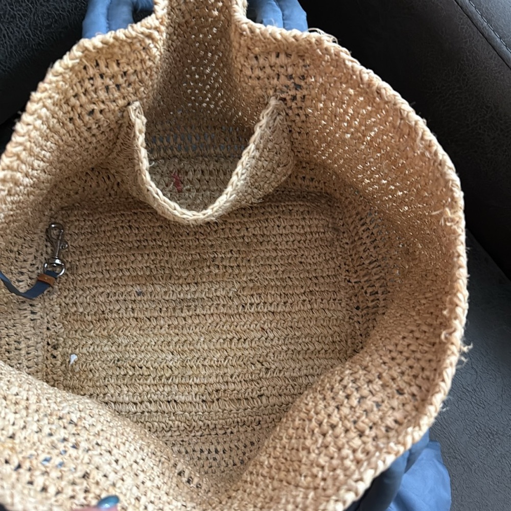 MZ Wallace Straw Tote with Blue Trim - Picture 5 of 13